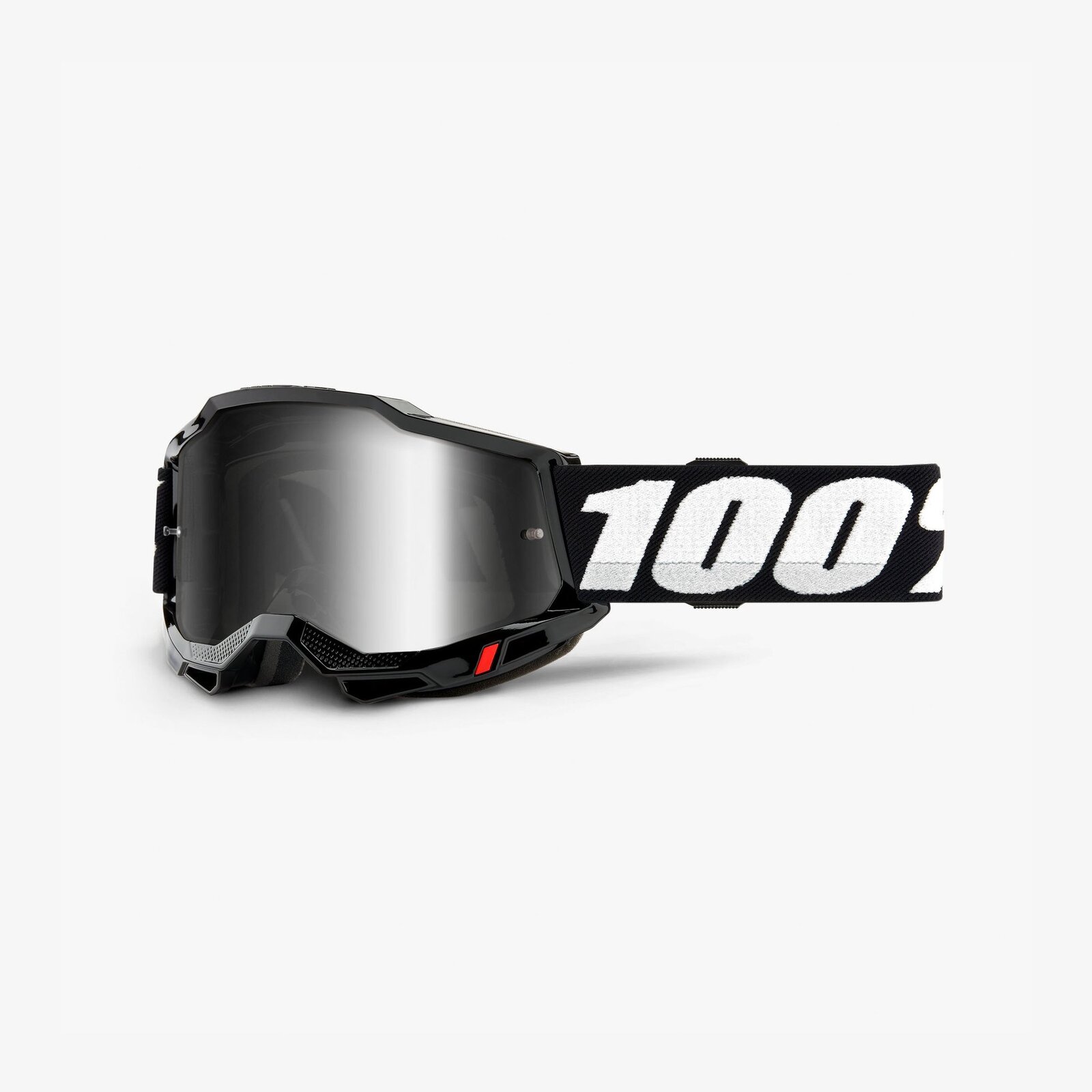 100 Racecraft 2 Black Goggles Silver Mirror Lens