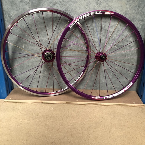 Bombshell FX7 Mini Purple Wheel Set
