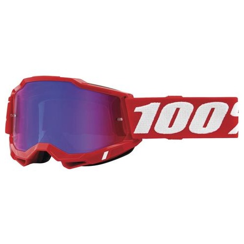 100% Accuri 2 Junior Red Goggles - Red/Blue Mirror Lens (Youth)