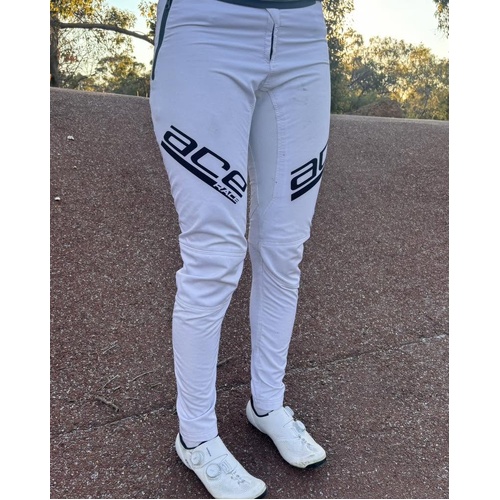 ACE Aero Fit Stretch Race pants - White (Black Logos)